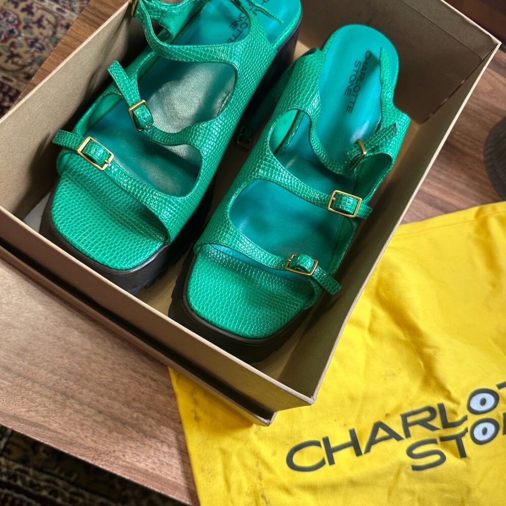 Ira small buckle chunky clog sandal in Kite Size 11